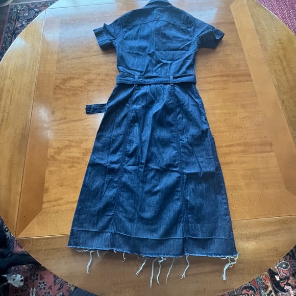Current Elliott The Jackie denim snap front shirt dress midi belted size 1 small - Picture 2 of 7